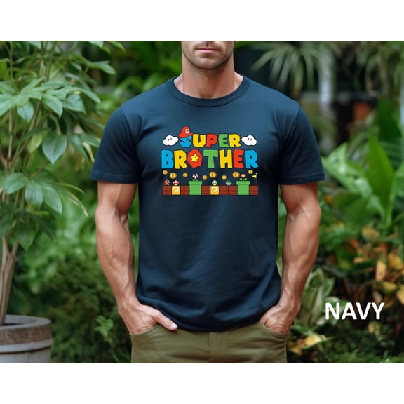 Super Brother Game T-Shirt, Gamer Brother Tshirt, Funny Mario Brother Tshirt, Brother Gift Tee, Funny Super Mario Bro Shirts