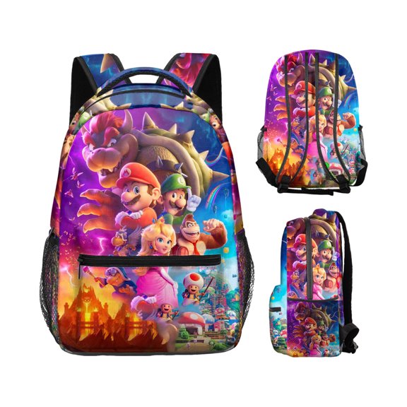 Super Brothers Bookbag – Fun Plumber Video Game Character Backpack – Movie Themed Daily Travel Bag, Awesome for Birthday & Students Gifts