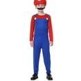 thumbnail image 1 of Super Brothers Costume Cosplay Fancy Dress Halloween Dress Outfit Costume Unisex Mens Women Adult Kids Teens, 1 of 5