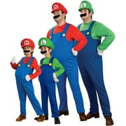 EKEZ Super Brothers Costume Family Matching Adult & Kids Cosplay Costume Mario Brothers Halloween Cosplay Costume