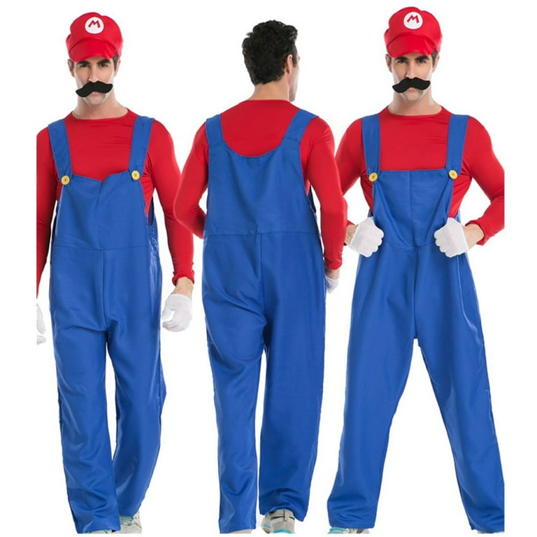 Kids Adult Super Mario Luigi Brothers Jumpsuit Cosplay Costume