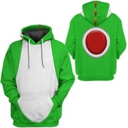 ILANKTOZI Super Brothers Peach Luigis Bowser 3D Printed Full Zip Hooded Sweatshirt Cosplay Comics Costume for Unisex Adults