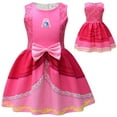 thumbnail image 1 of Super Brothers Princess Peach Costume Girls Birthday Party Dress for 3-8T, 1 of 7