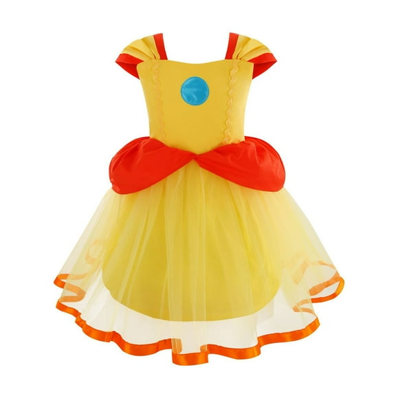 Super Brothers Princess Peach Costume Halloween Christmas Cosplay for Little Girls Dress