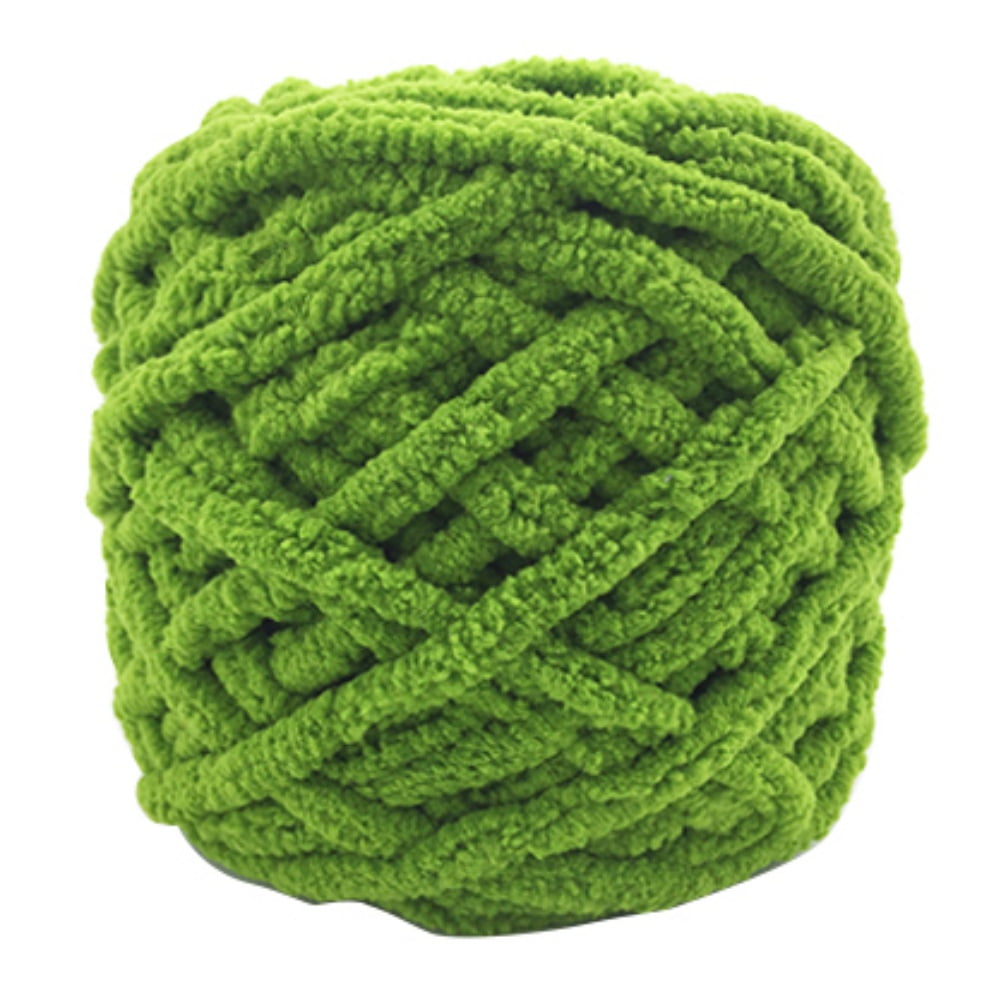500g Velvet Thick Chunky Yarn Bulky Giant Thread for Crochet Soft Big Arm  Knitting Roving Spinning Yarn for Blanket Carpet (Color : Light Green 500g)