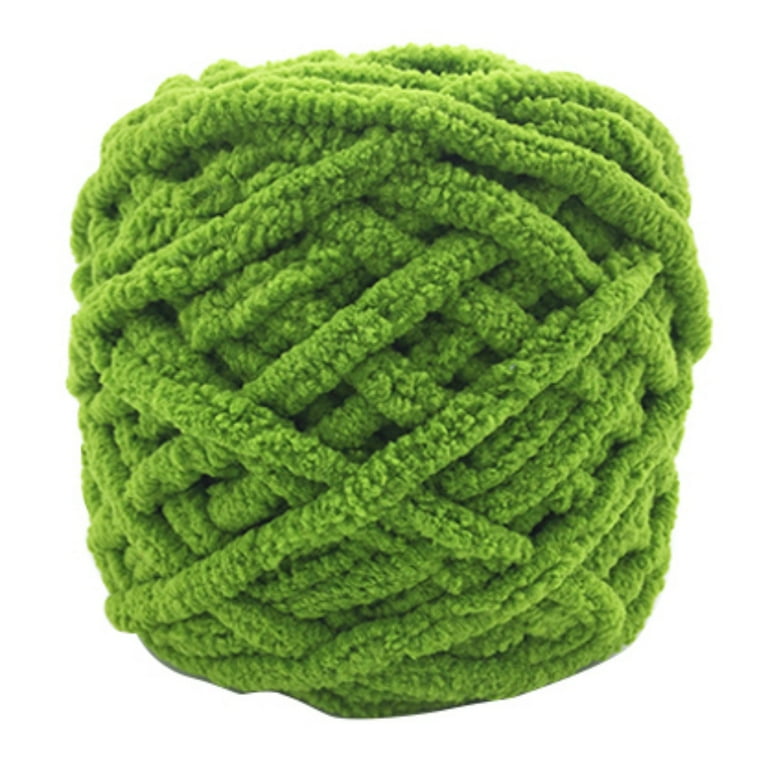Green Chunky Chenille Yarn Hand Knitting Yarn Vegan Jumbo Chenille Yarn  Super Chunky Bulky Woven Worested Yarn Soft Warm Chenille Blanket Yarn 1