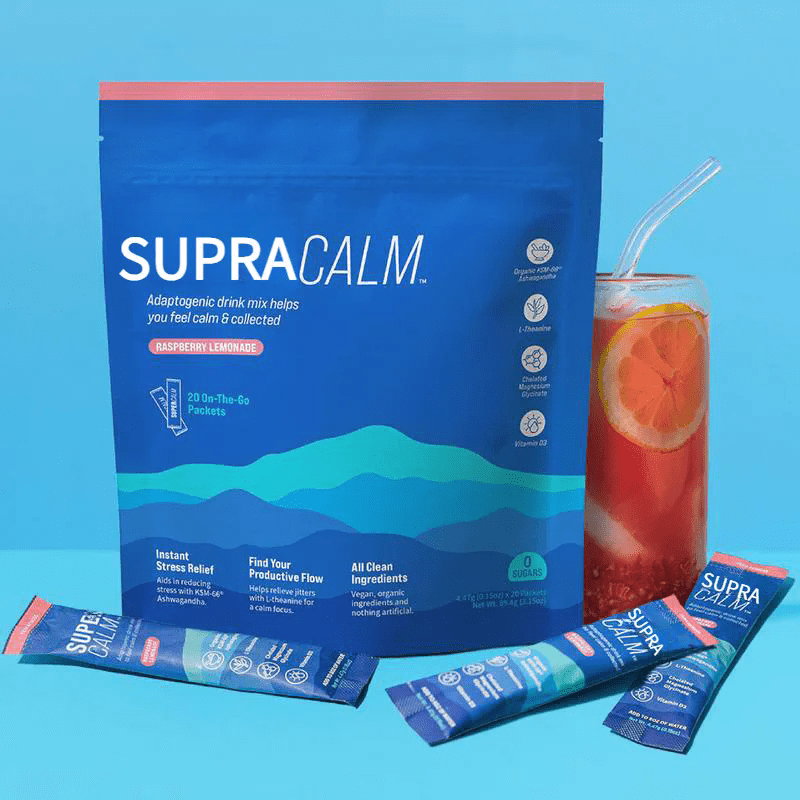 SuperCalm Powdered Drink, Raspberry Lemonade, L Theanine, Ksm66