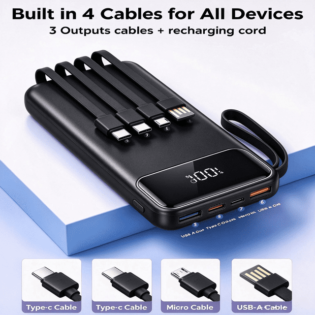 Super Capacity Power Pack with LED Display, OSAIV 20000mAh Battery Bank ...