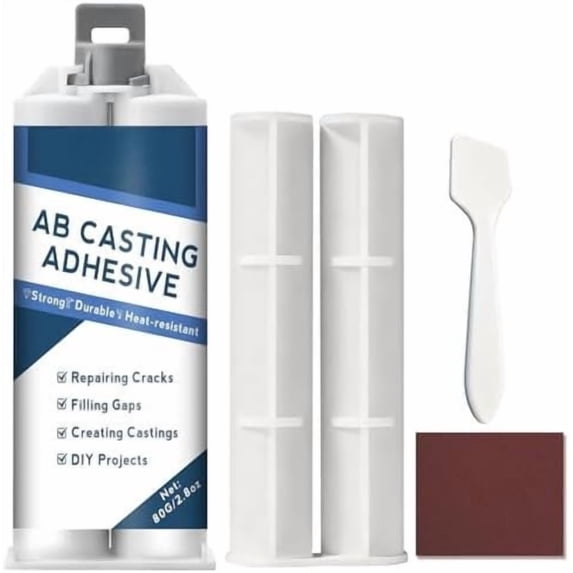 Super- Casting Adhesive, Heavy Duty Epoxy AB Glue, & Heat Resistant, -Purpose Bond for Metal, Plastic, Glass, Concrete & Ceramic Repair - 2.8oz/80g (Blue)