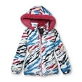 thumbnail image 1 of Super Chill Girls Colorful Stripe Winter Coat Fur Trim Puffer Ski Jacket 4, 1 of 2
