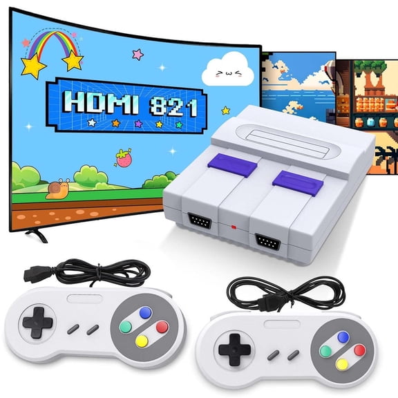 Super Classic Retro Dual Control Handles Mini TV Leisure Kit,Built-in 821 Old Time Nostalgic Media Collection,Plug and Play Household Visual Entertainment Equipment for All Ages