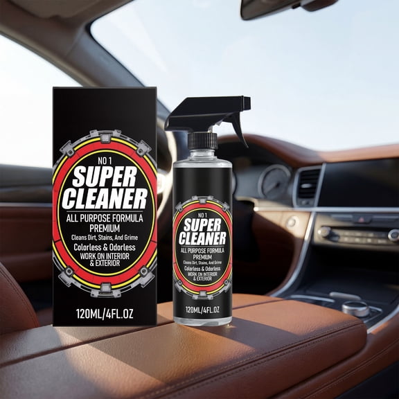 Super Cleaner 4oz All Purpose Interior Cleaner for Car Detailing Kit, Professional Grade Stain Remover for Leather Fabric Plastic