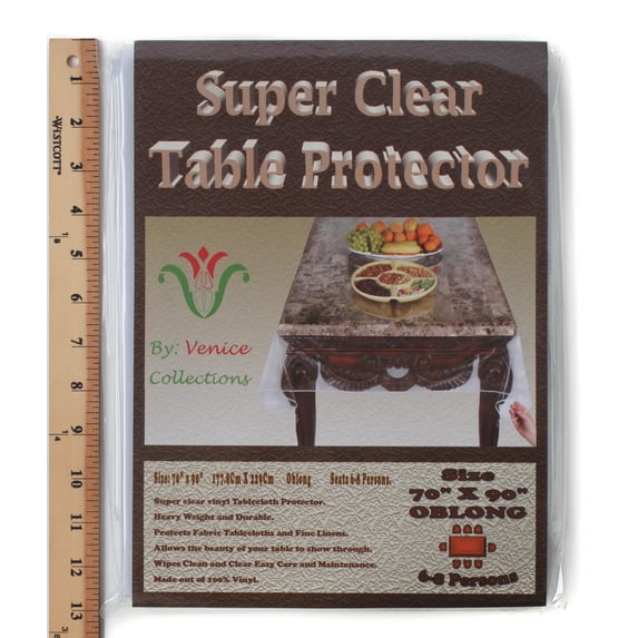 Super Clear Extra Heavy Duty, Durable 100% Vinyl Tablecloth protector & Table cover Size 70 X 90 Inches Oblong