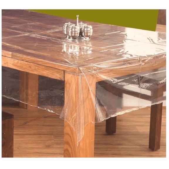 54" x 54" Clear Vinyl Tablecloth Protector – Crystal Clear, Durable, Reusable Cover for Tables
