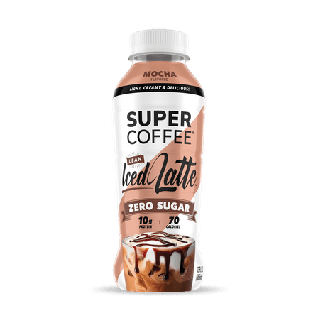Super Coffee Mocha Latte Iced Coffee Bottle, 12 fl oz, Cow Milk