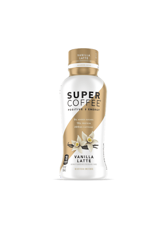 Super Coffee Vanilla Latte Iced Coffee Bottle, 12 fl oz