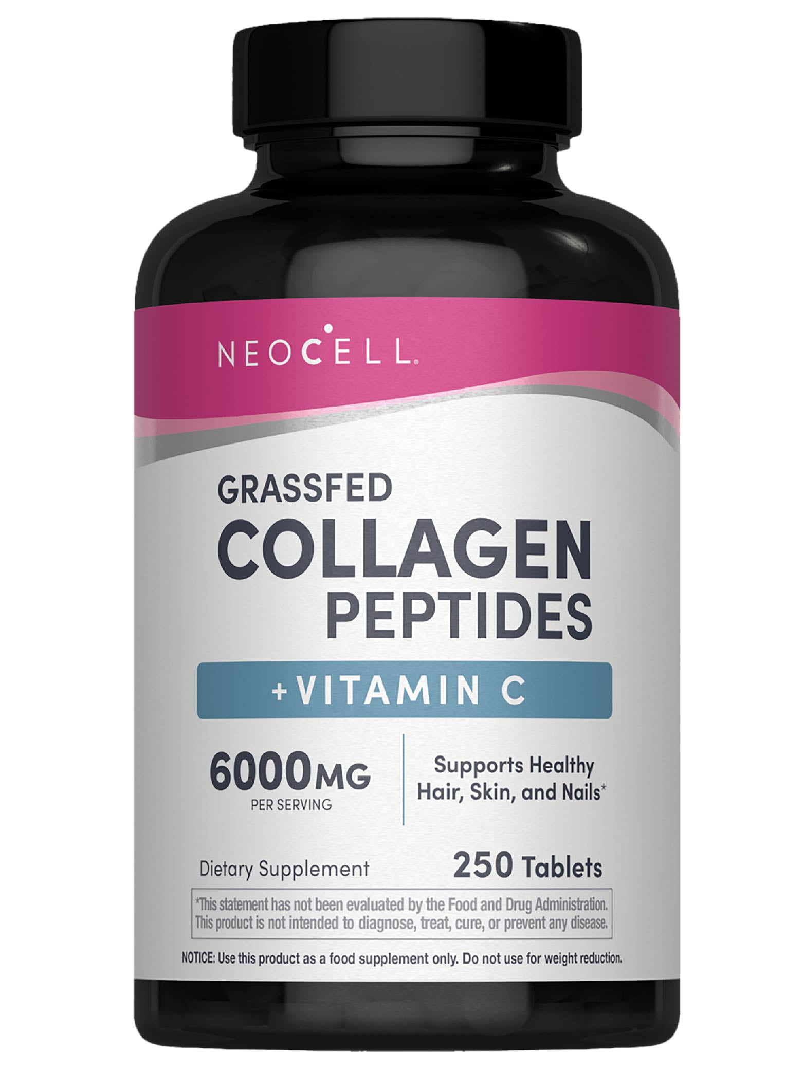 Gassfed Collagen Peptides + Vitamin C | 250 Tablets for Men and Women | by NeoCell