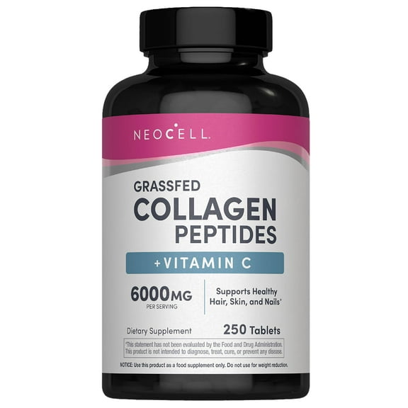 Gassfed Collagen Peptides + Vitamin C | 250 Tablets for Men and Women | by NeoCell