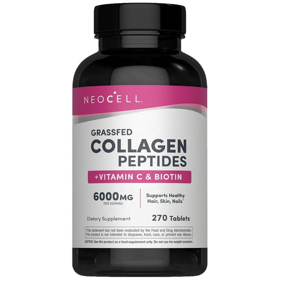 Grass Fed Collagen with Vitamin C and Biotin | 270 Tablet for Men and Women | by NeoCell