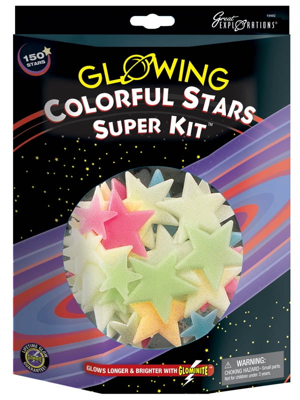 Glowing Colorful Stars Super Kit with Adhesive Putty