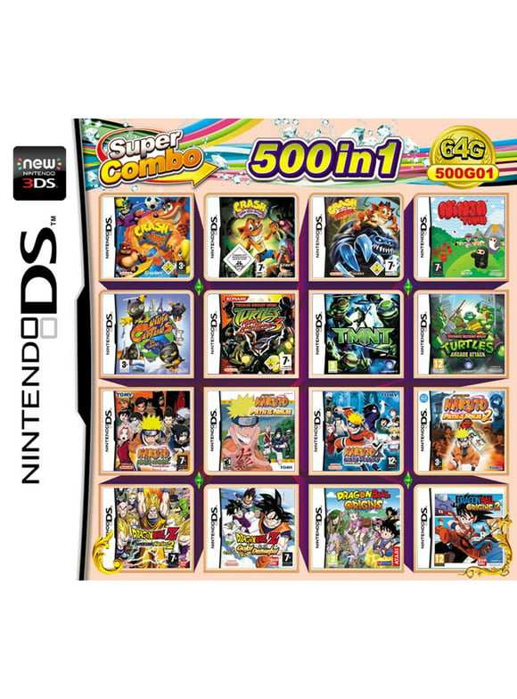 Super Combo Mario Multicart for Nintendo DS, 500 in 1 Game Cartridge, DS Video Game Pack Card