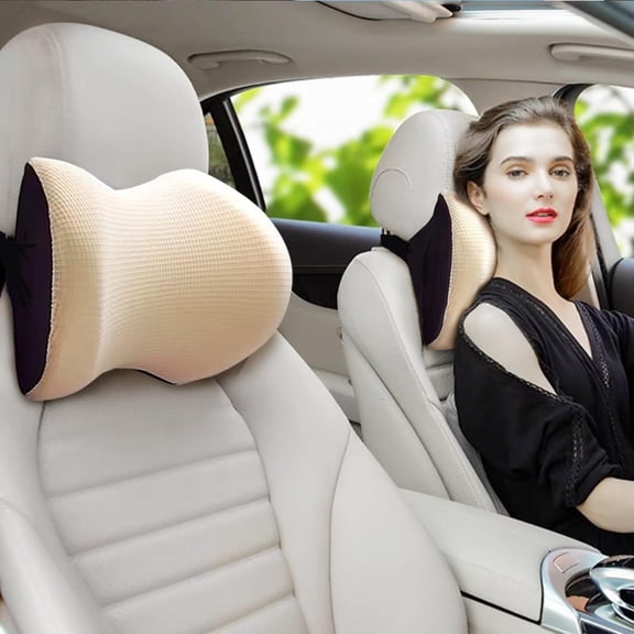 Super Comfy Car Headrest Pillow, Car Pillow for Neck Pain Relief with Adjustable Strap, Memory Foam & Breathable Removable Cover, Ergonomic Design - Travel Car Neck Pillow