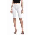 thumbnail image 1 of Hybrid & Company Womens Super Stretch Causal Pull On Millennium Twill Bermuda Shorts KB44972X White 3X, 1 of 4