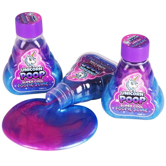 Super Cool Multi Color Glitter Slime Unicorn Poop Pack of 3, 5 oz Bottles Non Toxic Ages 5 Plus