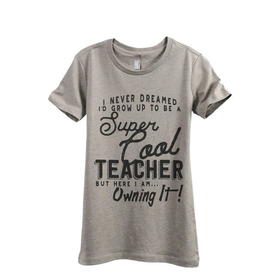Super Cool Teacher Women's Fashion Relaxed T-Shirt Tee Heather Tan 2X-Large