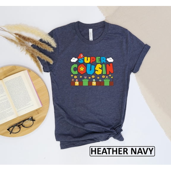 Super Cousin Tshirt, Super Hero Cousin Crew Shirt, Super Mario Cousin Gift, Funny Super Mario Cousin Shirts