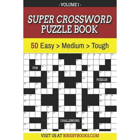 Pre-Owned Super Crossword Puzzle Book Volume 1: 50 Easy to Hard Puzzles for Adults (Paperback) 1096242966 9781096242963