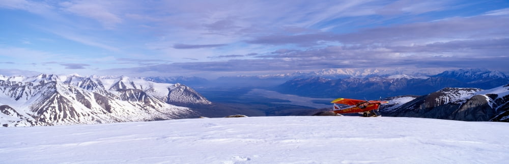 Super Cub Piper bush airplane Wrangell-St Elias National Part Alaska Canvas Art - Panoramic Images (27 x 9)