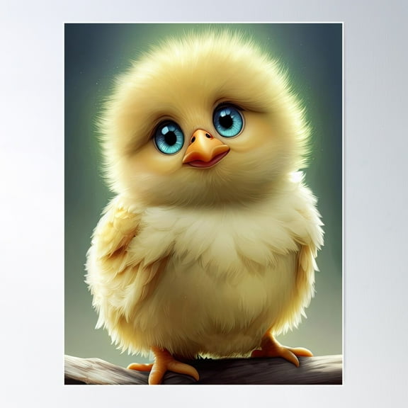 Super Cute Adorable, Baby Chick Poster Wall Art, Modern Wall Decor For Living Room Bedroom, 16x24 UNFRAMED