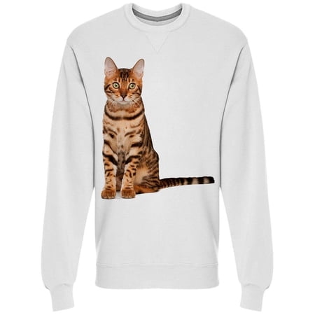 Super Cute Alert Bengal Cat Sweatshirt Men -Image by Shutterstock, Male x-Large
