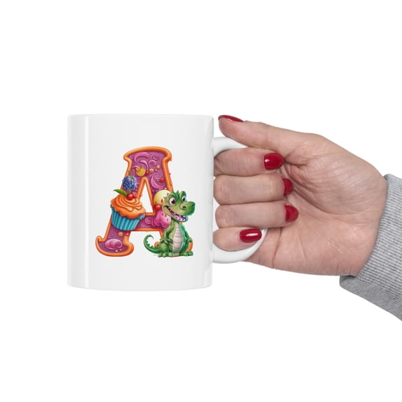 Super Cute Animal Alphabet Letter A | Ceramic Mug 11oz