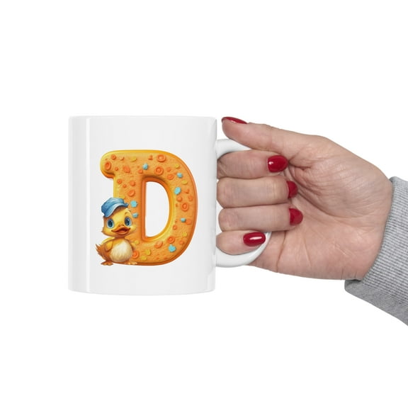 Super Cute Animal Alphabet Letter D | Ceramic Mug 11oz