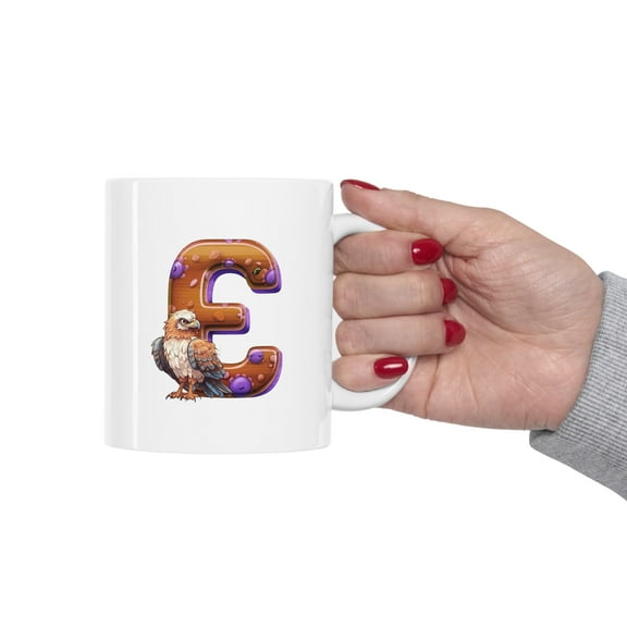 Super Cute Animal Alphabet Letter E | Ceramic Mug 11oz