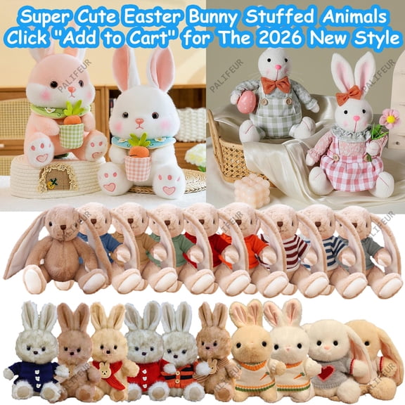 Super Cute Easter Bunny Stuffed Animal, 12" Extra Soft Bunny Plush Toys Easter Gifts for Kids, Cuddle Toy for Babies by PALIFEUR
