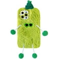 thumbnail image 1 of Super Cute Fluffy Fur Case Compatible with iPhone 13 Pro Max, Fuzzy Furry Warm Plush Soft TPU Winter Case Funny Cool Protective Covers (iPhone 13 Pro Max, Green), 1 of 6