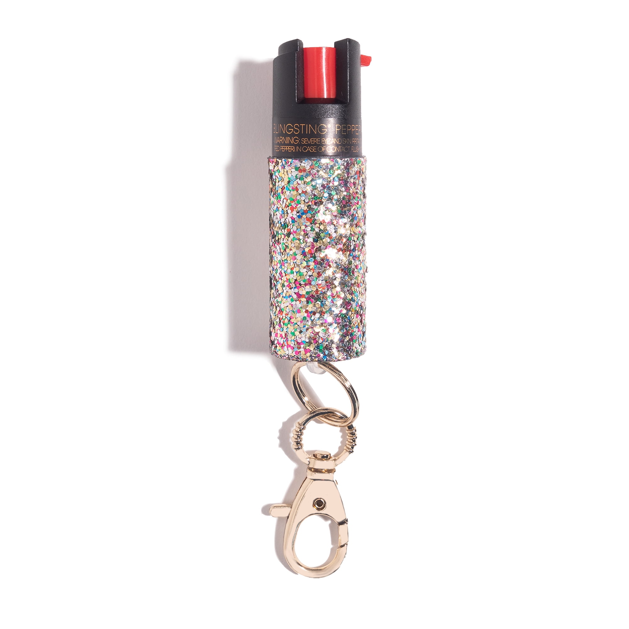 Super-Cute Pepper Spray Keychain for Self Defense, .5 oz Confetti Glitter 