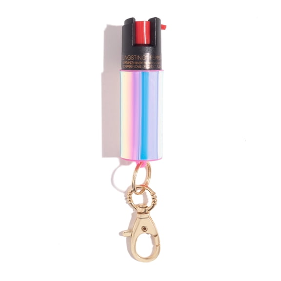BLINGSTING Pepper Spray Keychain for Self Defense, Holographic, 1 Pack