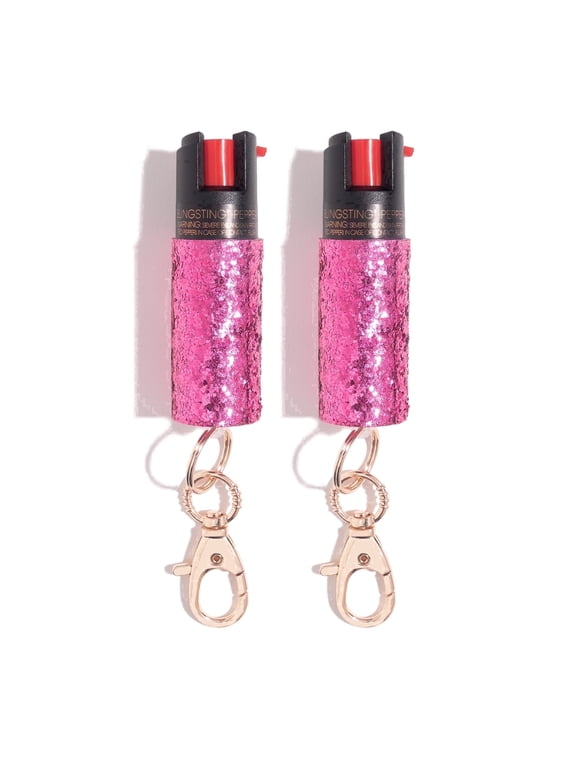 Pepper Spray Keychain for Self Defense, Pink, 2 Pack
