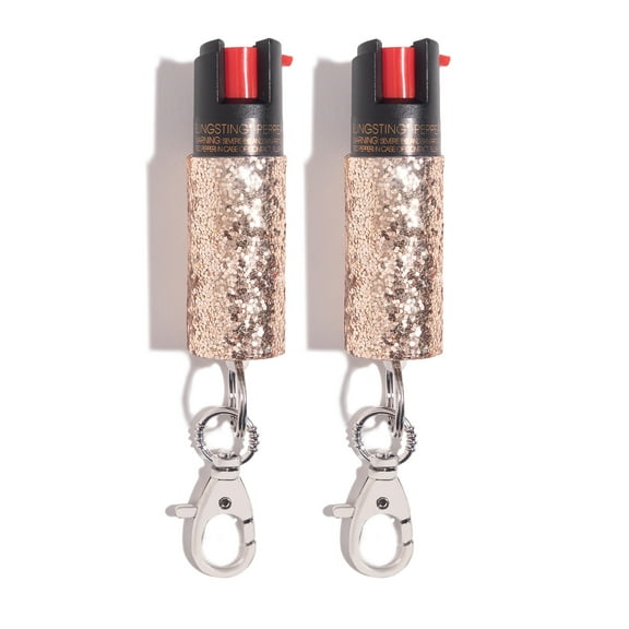 Super-Cute Pepper Spray Keychain for Self Defense, Rose Gold, 2 Pack
