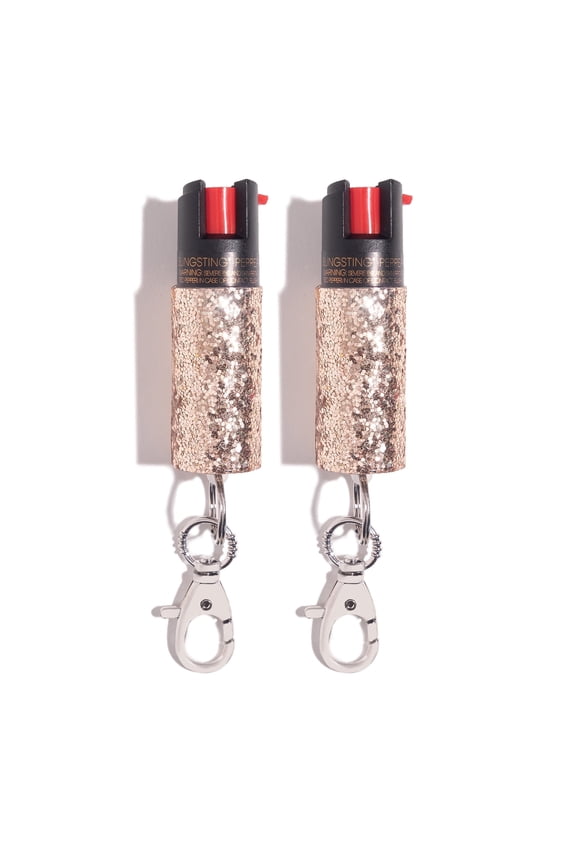 Super-Cute Pepper Spray Keychain for Self Defense, Rose Gold, 2 Pack