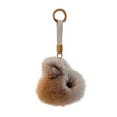 thumbnail image 1 of Super Cute Round Body Little Rabbit keychain Ornaments Plush Bunny Fluffy Key Chain Ring Holder Bag Charm Purse Ball Pendant (Gray), 1 of 4