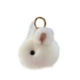 thumbnail image 1 of Super Cute Round Body Little Rabbit keychain Ornaments Plush Bunny Fluffy Key Chain Ring Holder Bag Charm Purse Ball Pendant (White), 1 of 3