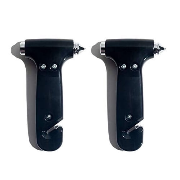 BLINGSTING Safety Hammer Emergency Escape Tool, Seat Belt Cutter & Car Window Breaker, Black, 2 Pack