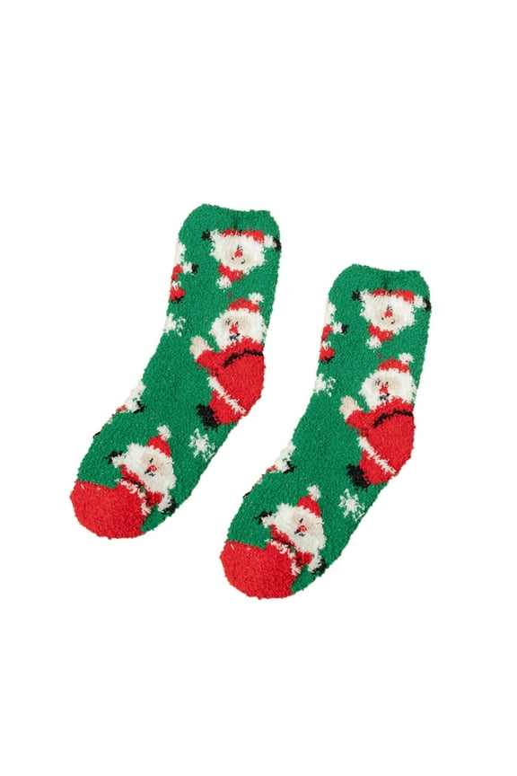 Super Cute Warm Plush Soft Print Women's Christmas Ear Socks Socks Winter Socks