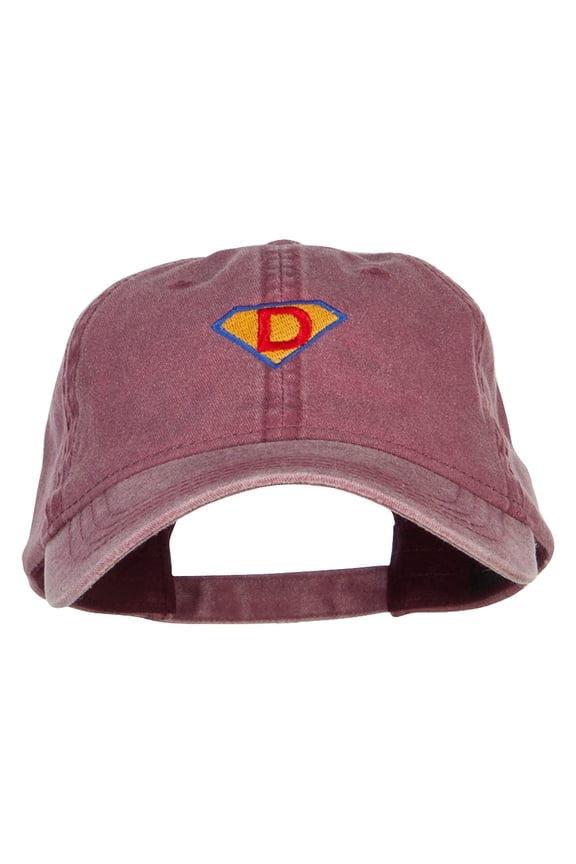 Super D Embroidered Washed Cap - Maroon OSFM