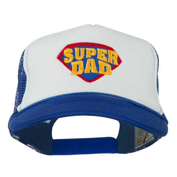 Super DAD Embroidered Foam Mesh Back Cap - Royal White OSFM